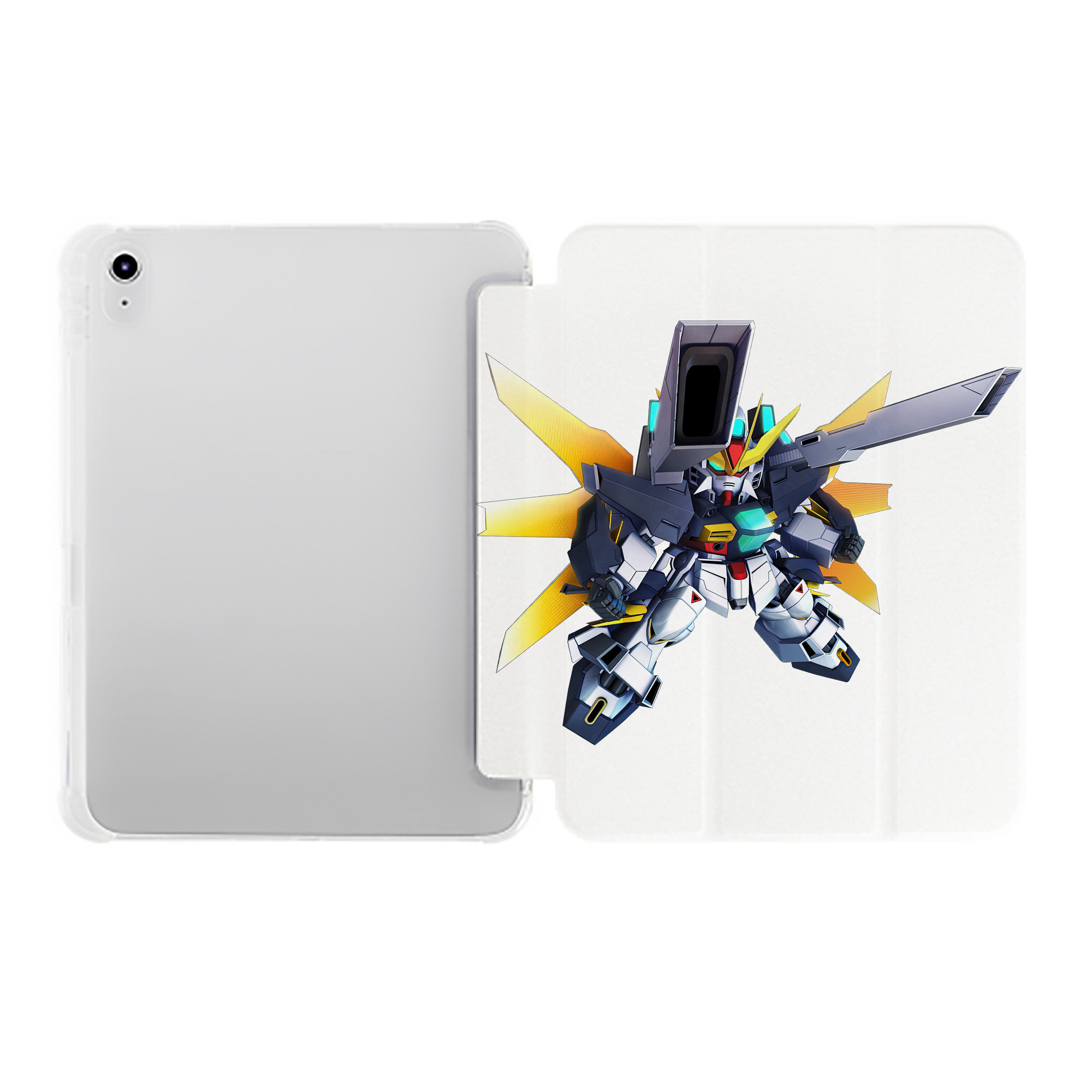 （画像用） 機動戦士ガンダム Mobile Suit Gundam IPad ケース ペン収納付き 三つ折りスタンド PUレザー×シリコン 対応機種9.5/10.5/10.9インチ